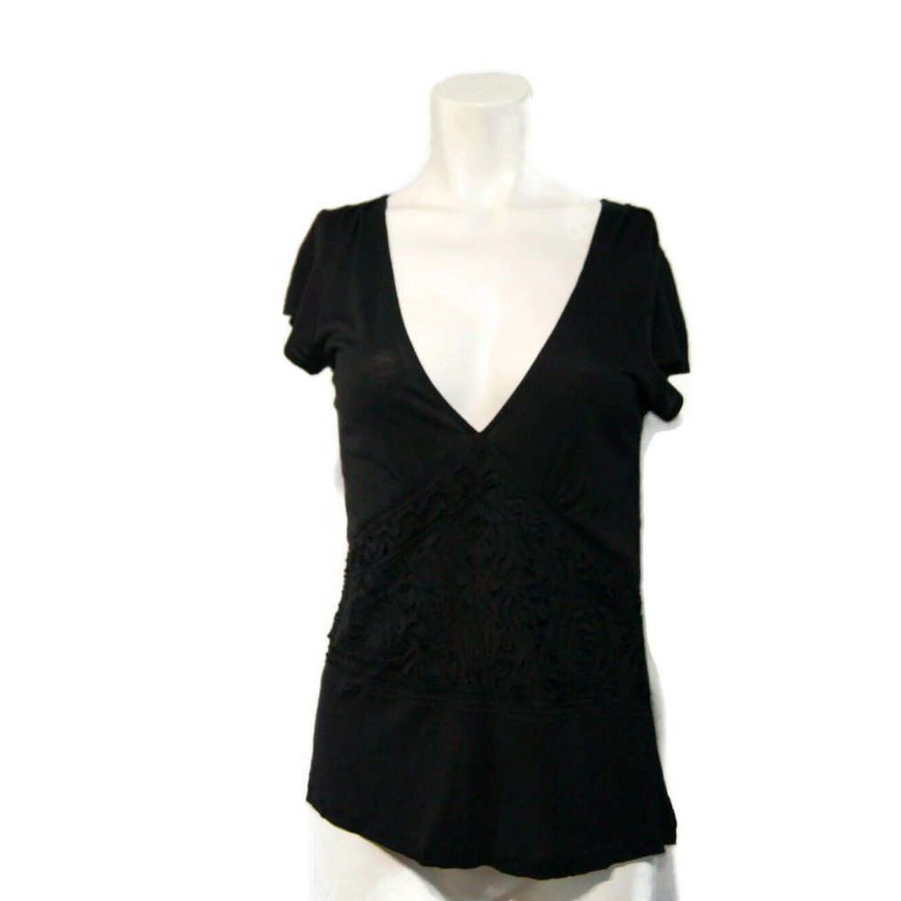 DESIGNER Nicole FARHI Black Blouse/Top Size S